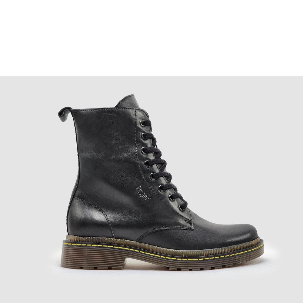 NEW KCR GROUP women's premium mid leather boots in black